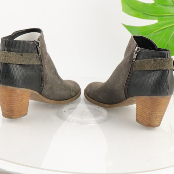 Dolce Vita Womens Sierra Boot Size 10 Gray Suede Block Heel Bootie Boho Chic - Picture 7 of 12